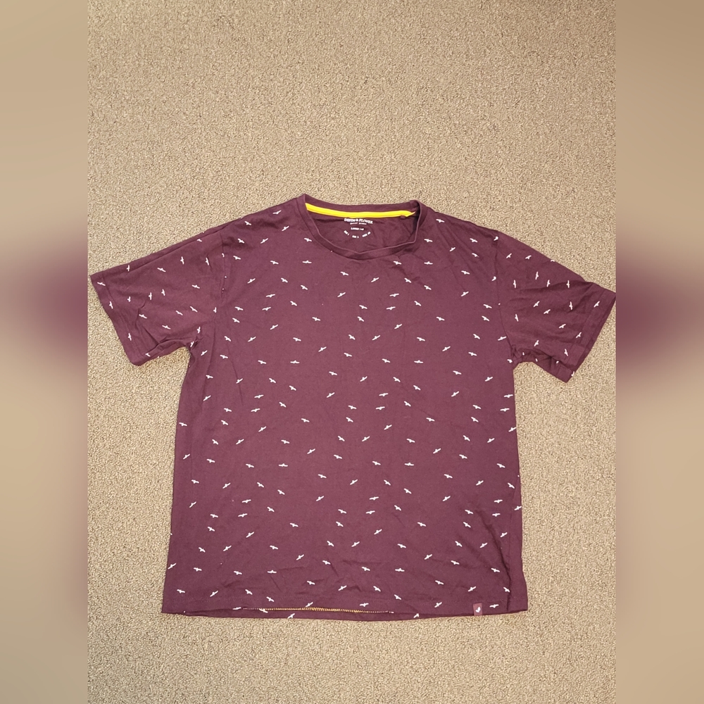 Denim & Flower bird print t-shirt